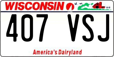 WI license plate 407VSJ