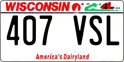 WI license plate 407VSL