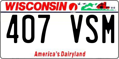 WI license plate 407VSM