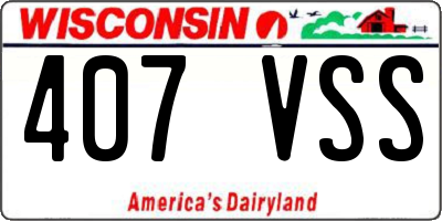 WI license plate 407VSS