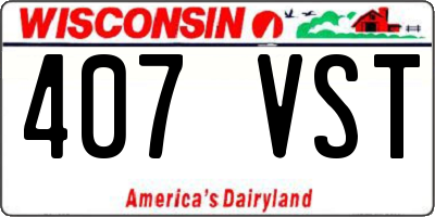 WI license plate 407VST