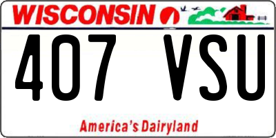 WI license plate 407VSU