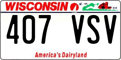 WI license plate 407VSV
