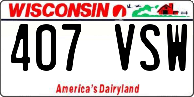 WI license plate 407VSW