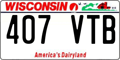 WI license plate 407VTB