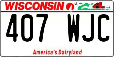 WI license plate 407WJC