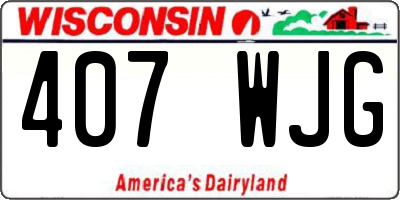 WI license plate 407WJG