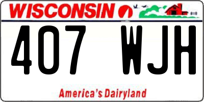 WI license plate 407WJH
