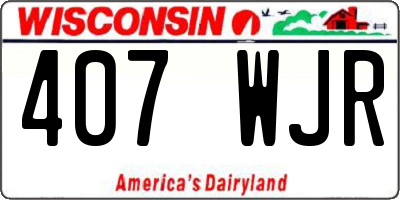 WI license plate 407WJR