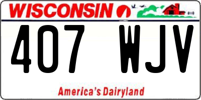 WI license plate 407WJV