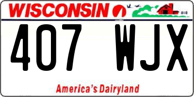 WI license plate 407WJX