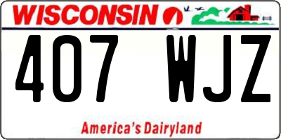 WI license plate 407WJZ