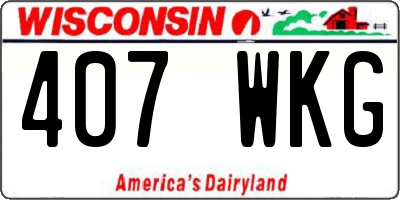 WI license plate 407WKG