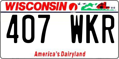 WI license plate 407WKR