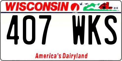 WI license plate 407WKS