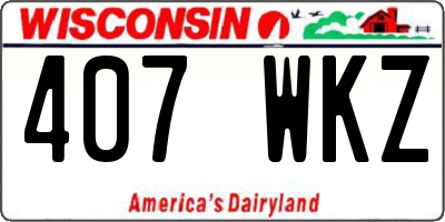 WI license plate 407WKZ