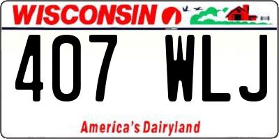 WI license plate 407WLJ