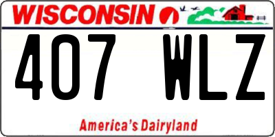 WI license plate 407WLZ