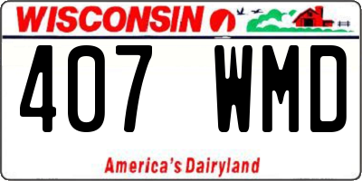 WI license plate 407WMD