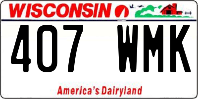 WI license plate 407WMK