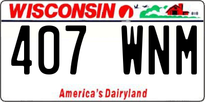 WI license plate 407WNM
