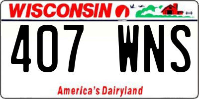 WI license plate 407WNS
