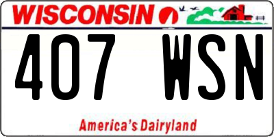 WI license plate 407WSN