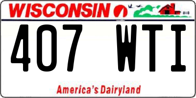WI license plate 407WTI
