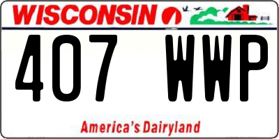 WI license plate 407WWP
