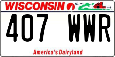 WI license plate 407WWR