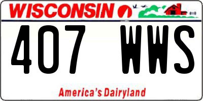 WI license plate 407WWS