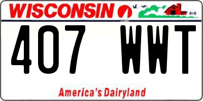 WI license plate 407WWT