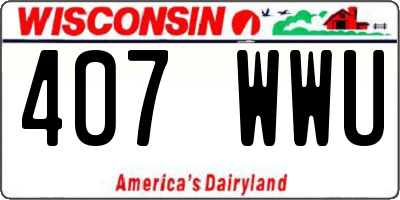 WI license plate 407WWU