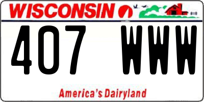 WI license plate 407WWW