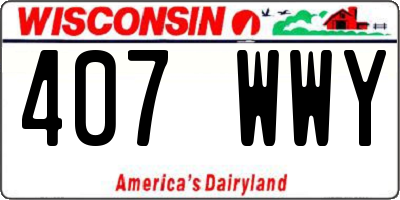 WI license plate 407WWY