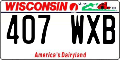 WI license plate 407WXB
