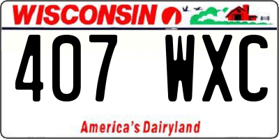 WI license plate 407WXC