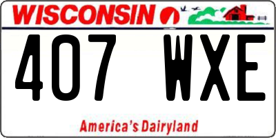 WI license plate 407WXE