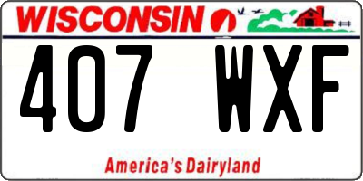 WI license plate 407WXF