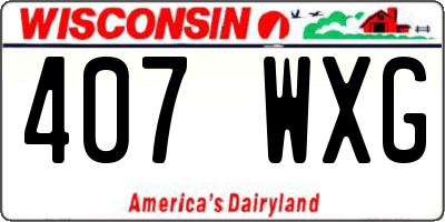 WI license plate 407WXG