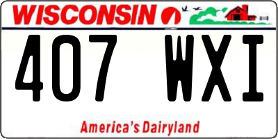 WI license plate 407WXI