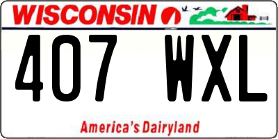 WI license plate 407WXL