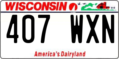 WI license plate 407WXN