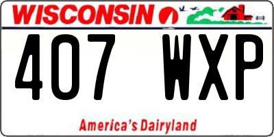 WI license plate 407WXP
