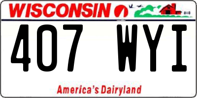WI license plate 407WYI
