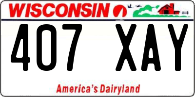 WI license plate 407XAY