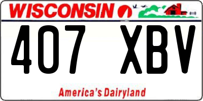 WI license plate 407XBV