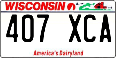 WI license plate 407XCA