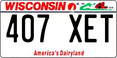 WI license plate 407XET