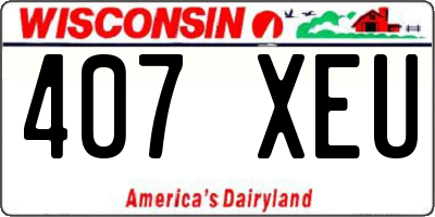 WI license plate 407XEU